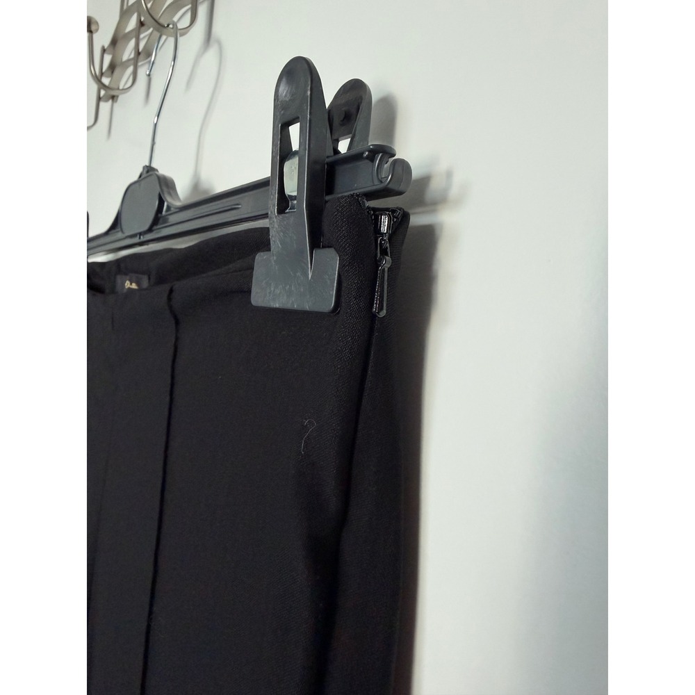 Massimo Dutti Black High Waisted Flare Pintuck Seam Side Zip Trousers Pants - Picture 6 of 15
